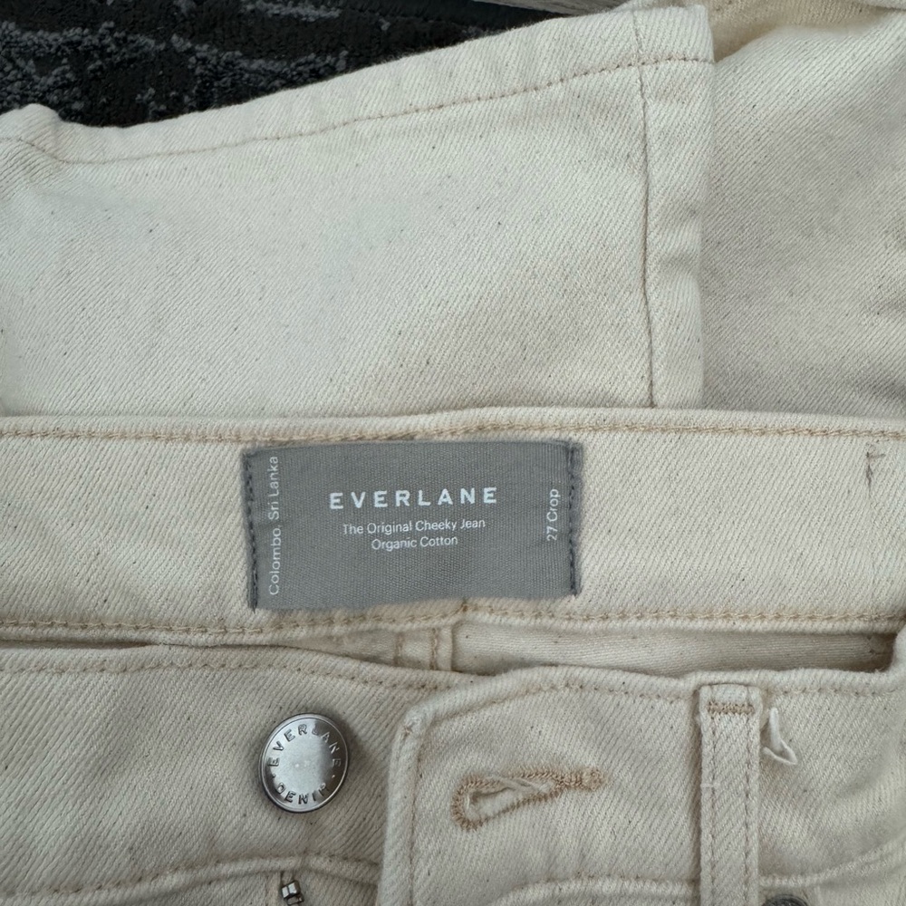 Everlane Organic Cotton Jeans in Cream (Crop)